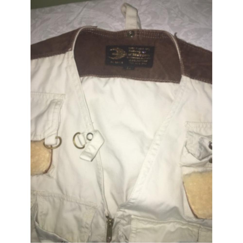 vintage Hurricane fisherman fishing vest leather pockets hunting